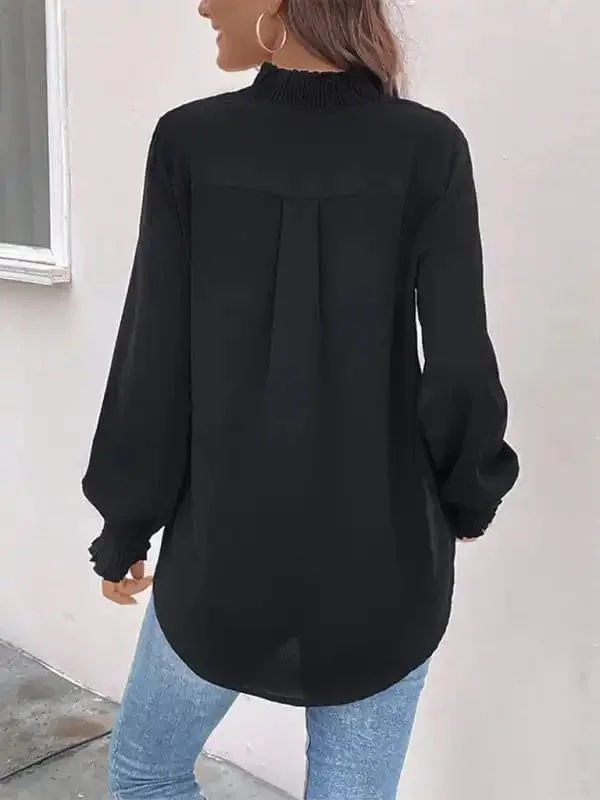 V-neck elegant loose fit women’s shirt