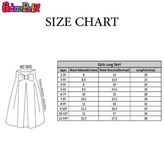 Girls Digital Print Long Skirt - Multi