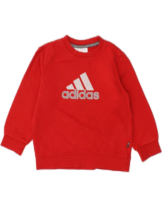 ADIDAS Boys Graphic Sweatshirt Jumper 7-8 Years Red