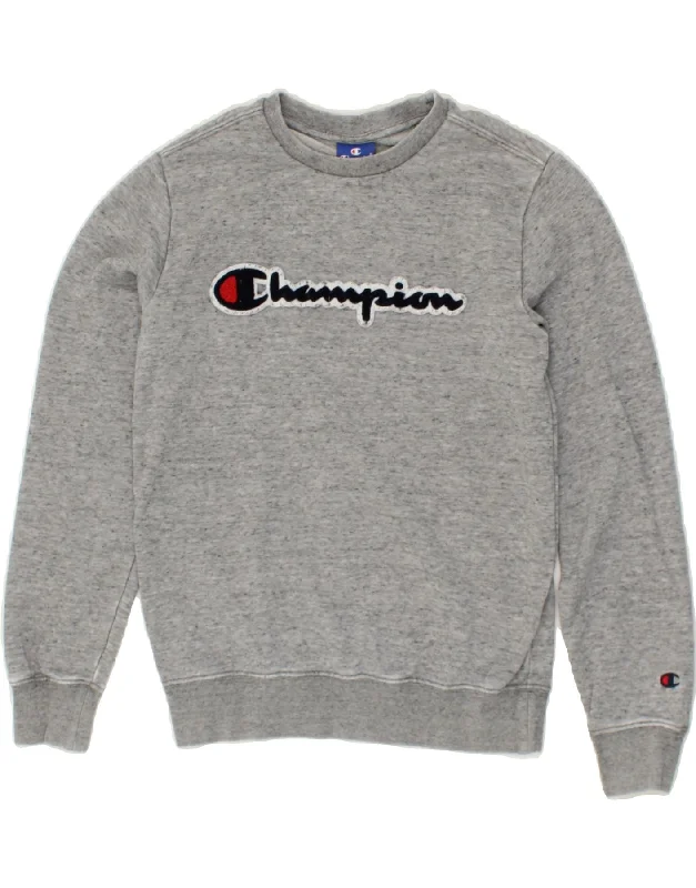 CHAMPION Boys Graphic Sweatshirt Jumper 11-12 Years  Large  Grey Cotton