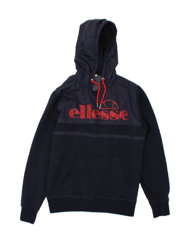 ELLESSE Mens Graphic Hoodie Jumper Medium Navy Blue