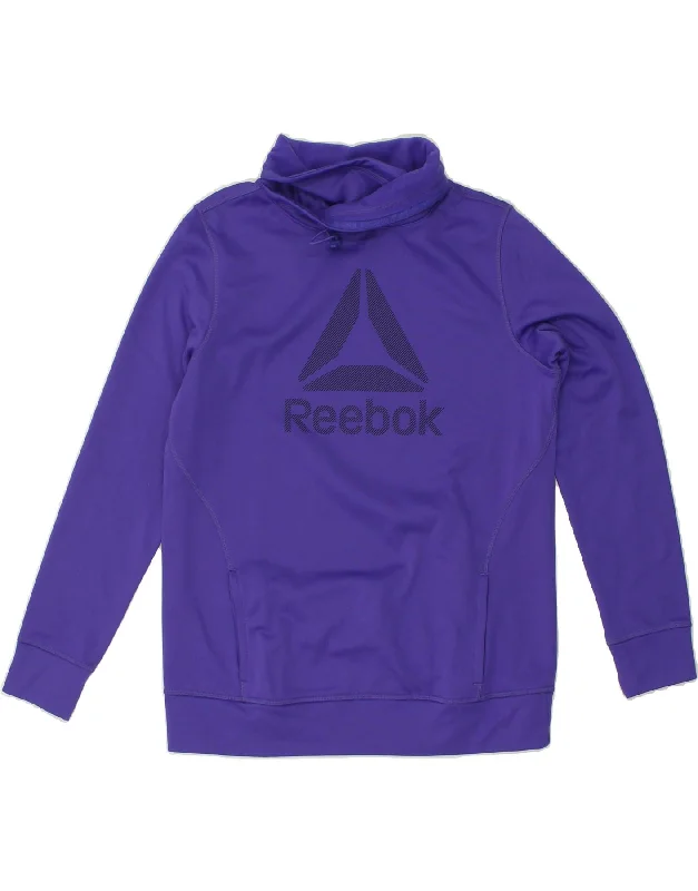 REEBOK Womens Graphic Sweatshirt Jumper UK 16 Large Purple