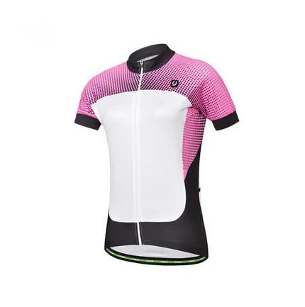 CHEJI White Pink Short Sleeve Cycling Jersey