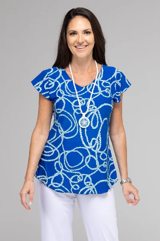 Loop Print Short Sleeve Jersey Top