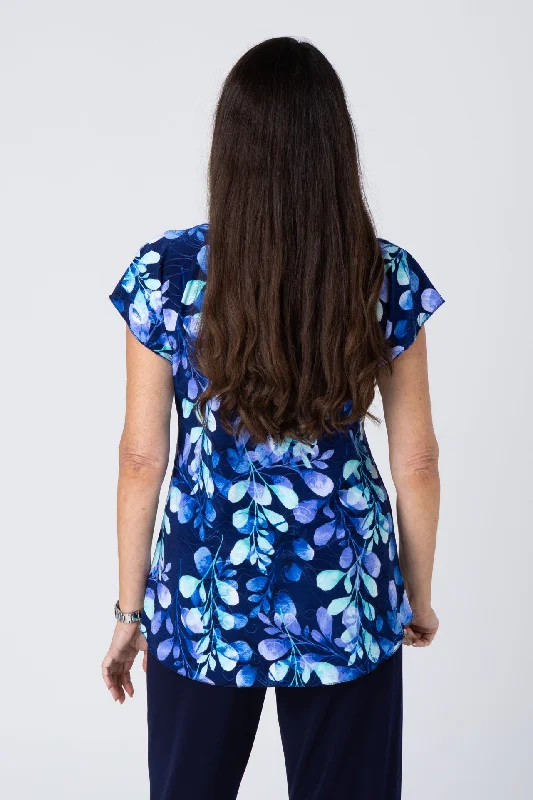 Willow Print Short Sleeve Jersey Top